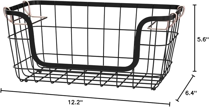 Amazon Basics Stackable Metal Wire Rectangular Storage Baskets - Image 6