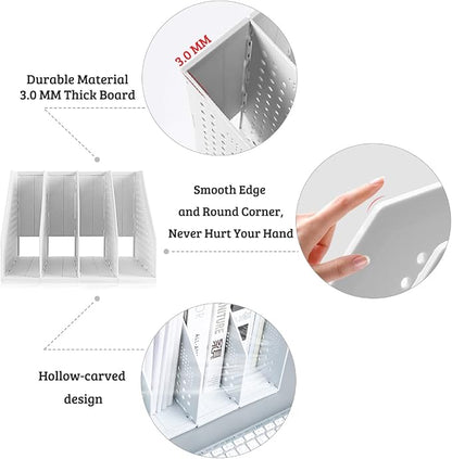 SAYEEC 2Pcs Collapsible Plastic Magazine File Holder Vertical Binder Storage - Image 4