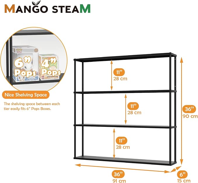 Mango Steam Wall-Mounted Steel Floating Shelving Unit - Image 3