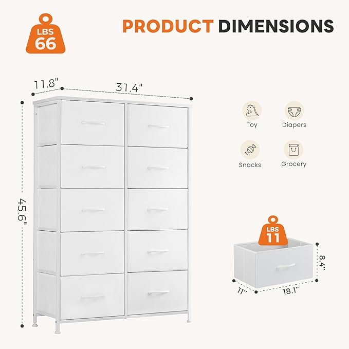 Sweetcrispy 10 Drawer Tall Dresser - Image 3