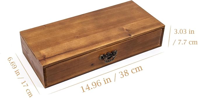 Wooden Drawers Organizer Solid Desktop Drawer Storage Box Organizer | Office - Image 3