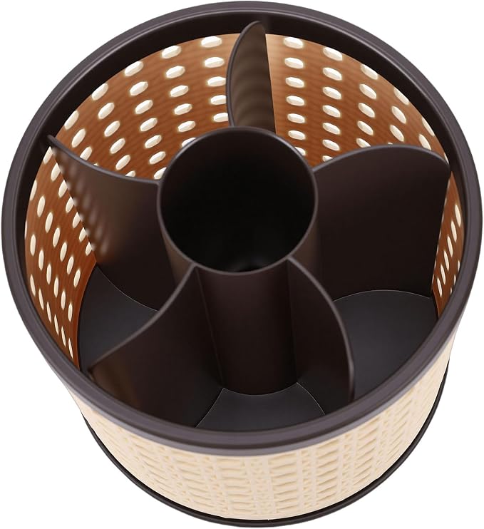 Rotating Makeup Brush Holder for Vanity Desk, Lipstick Pen Holder, Space Saving - Image 2