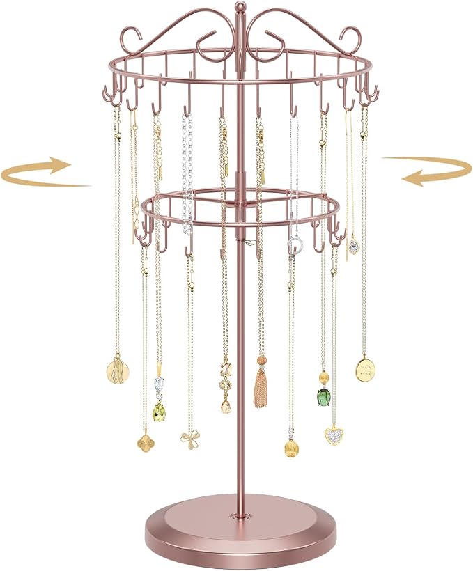 MODOWEY Rotating Necklace Holder Organizer Display Stand by MODOWEY