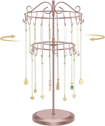 MODOWEY Rotating Necklace Holder Organizer Display Stand by MODOWEY