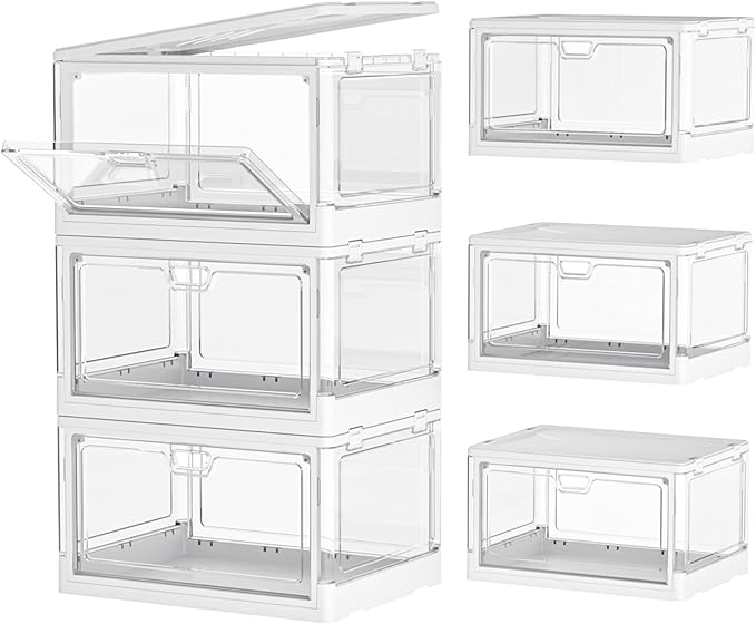 Clear Storage Bin with Lid 3 Pack 【Stackable & Sturdy】 Plastic Multifunctional by Kmiectse