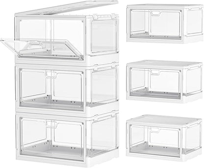 Clear Storage Bin with Lid 3 Pack 【Stackable & Sturdy】 Plastic Multifunctional by Kmiectse