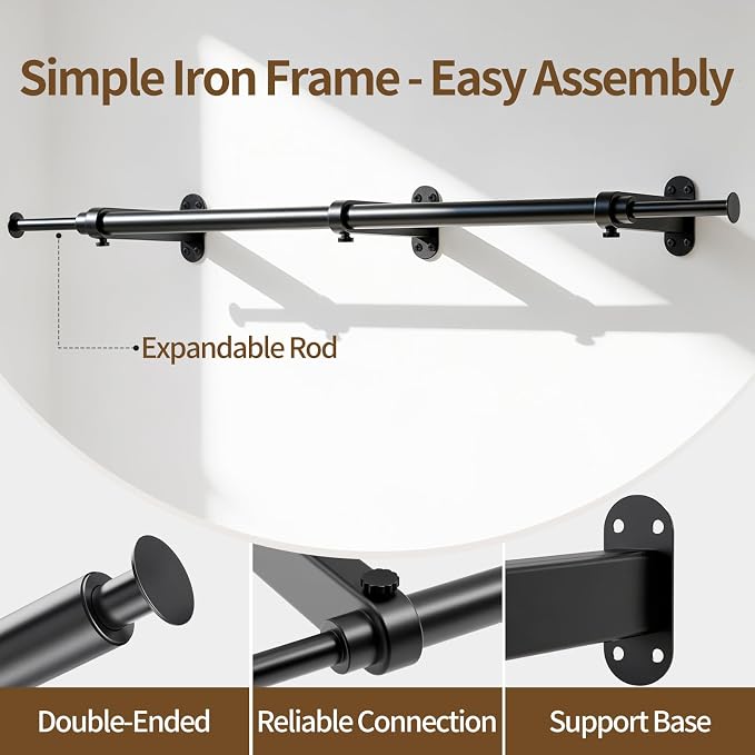 Luxspire Wall Mounted Clothes Rack, Industrial Pipe Clothing Rack, Laundry Room - Image 5