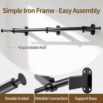 Luxspire Wall Mounted Clothes Rack, Industrial Pipe Clothing Rack, Laundry Room - Image 5