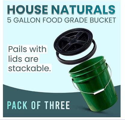 House Naturals 5 Gallon Plastic Green Bucket - Image 8