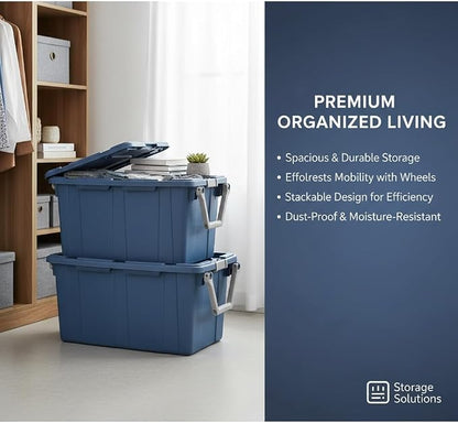 40 Gallon Heavy-Duty Rolling Storage Bins 2-Pack, Leakproof Lid & Latches - Image 6