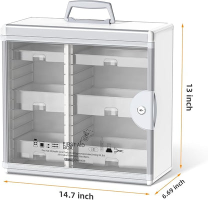 Lockable Medicine Cabinet with 6 Removable Trays, Wall Mounted & Portable - Image 2
