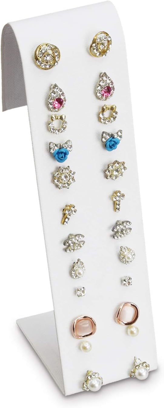 MOOCA Premium White Leatherette Adjustable Earring Display Stand Showcase by Mooca