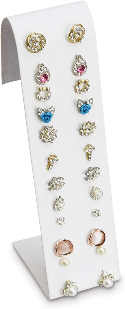 MOOCA Premium White Leatherette Adjustable Earring Display Stand Showcase by Mooca
