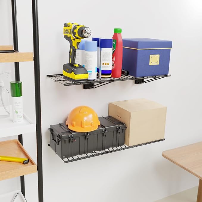 Wall Shelf 24'' x 11'' Garage Wall Mounted Storage Shelves, Heavy Duty Metal - Image 7