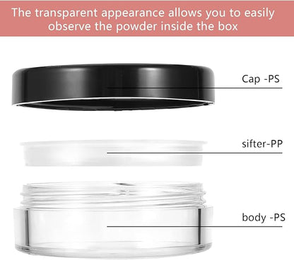 2pcs 10ml/0.34oz Plastic Empty Travel Small Loose Powder Compact Refillable - Image 3