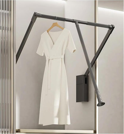 Pull Down Closet Rod for Hanging Clothes, Retractable Wardrobe Hanger for by PENGFEI