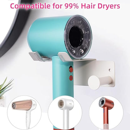 Hair Dryer Holder, HairDryer Holder Wall Mounted, Self Adhesive Blow Dryer - Image 3