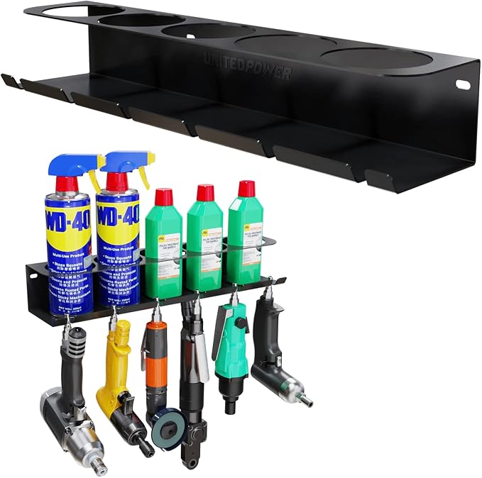 UNITEDPOWER Pneumatic Tool Holder/Aerosol Rack Combo, Wall Mounted Spray Can by UNITEDTOOLSUNITEDPOWER