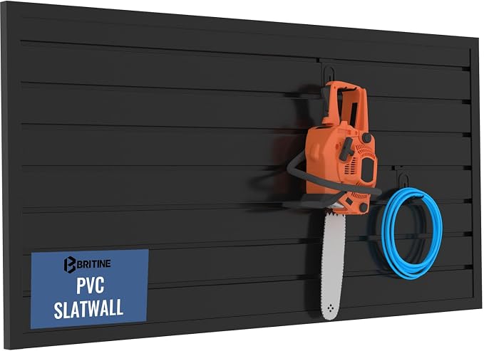 Slatwall Panel Garage Organizer PVC Slatwall Heavy Duty Wall Mounted Rack by BRITINE