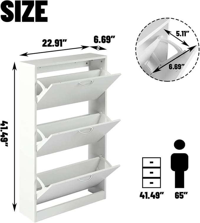 HOPUBUY Shoe Cabinet for Entryway, Narrow Shoe Storage - Image 2