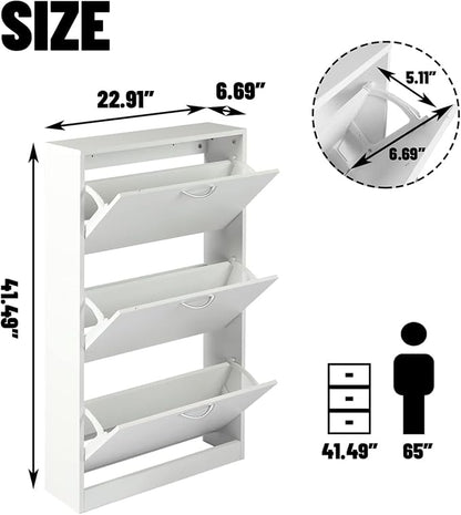 HOPUBUY Shoe Cabinet for Entryway, Narrow Shoe Storage - Image 2