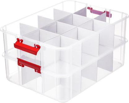 Tribello 2-Layer Christmas Ornament Storage Box Plastic - Image 3