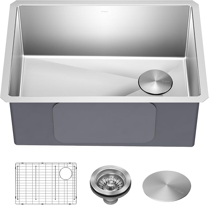 Kraus KHU111-25 Standart PRO 16 Gauge Undermount Single Bowl Stainless Steel by KRAUS