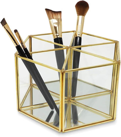 Isaac Jacobs 6-Compartment Rotating Makeup Brush Holder, 360 Degree Acrylic - Image 5