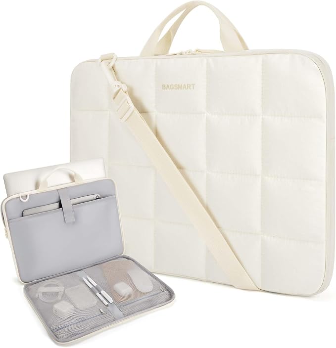 BAGSMART Laptop Case with Handle, Puffy Laptop Sleeve Bag by BAGSMART