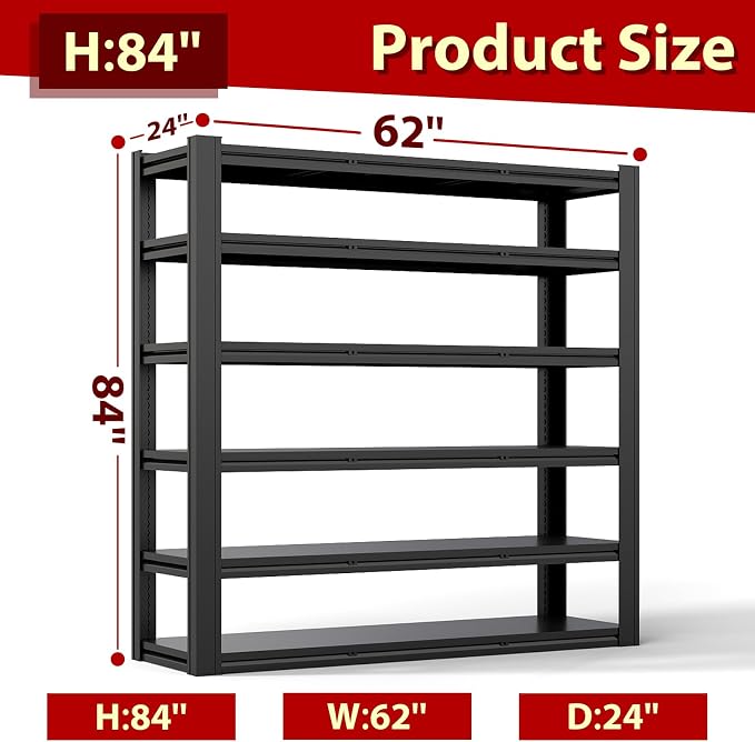 Heavy Duty Storage Shelves Unit, Adjustable Metal Garage Shelving, 4200LBS - Image 3