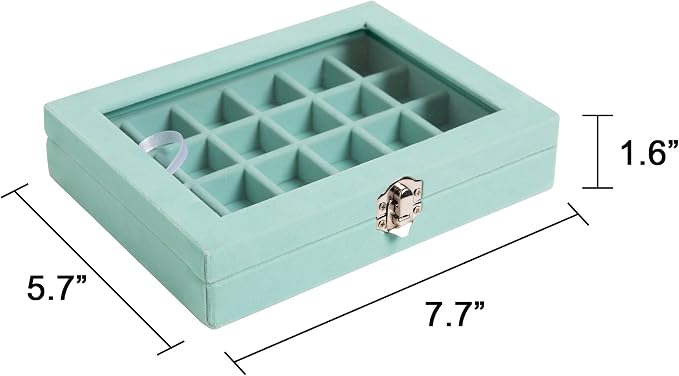 Frebeauty 24 Grid Earring Organizer, Small Velvet Jewelry Tray - Image 3