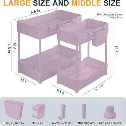 Sevenblue 2 Pack Under Sink Organizer, Under Bathroom Cabinet Organizer - Image 5