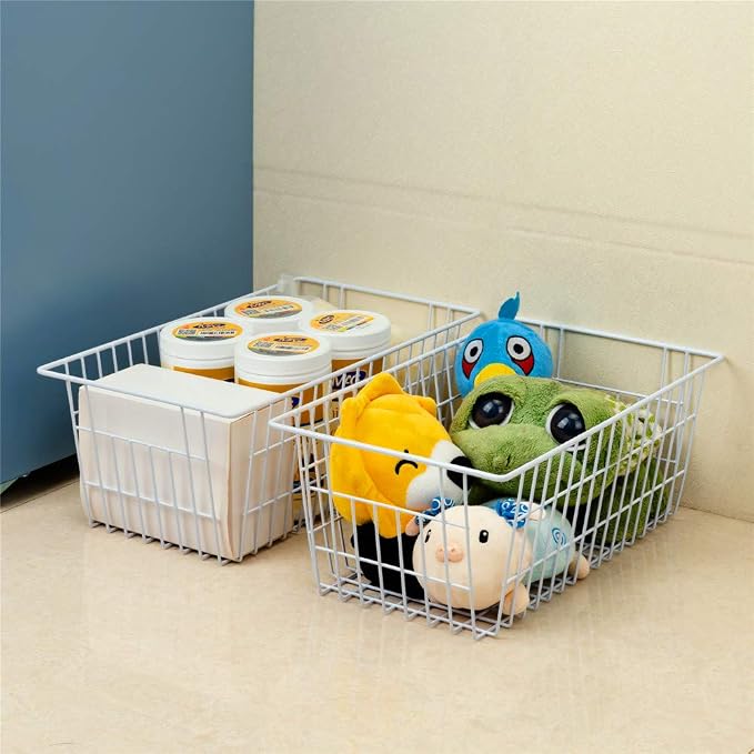 SANNO Freezer Baskets Wire Storage Baskets Closet Storage Baskets Bins - Image 3