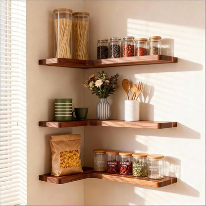 Floating Corner Shelves, Wall Shelf Set of 3, Shelves - Image 8