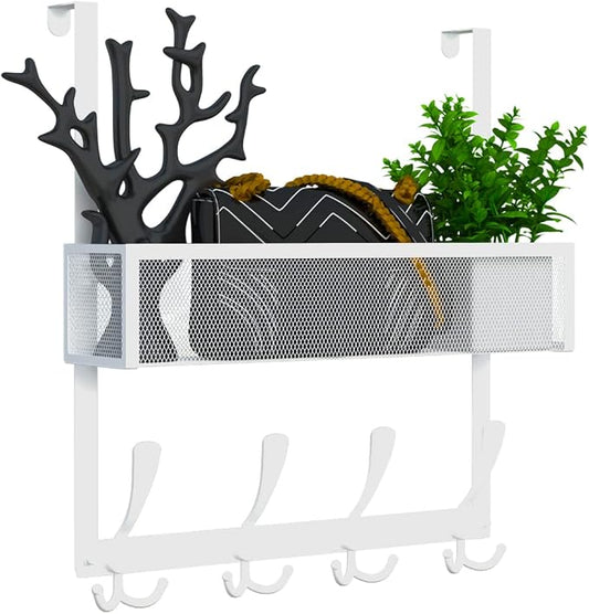 Kaiferty Over The Door Hooks Organizer, Over Door Hanger Towel Rack Mesh Basket by Kaiferty