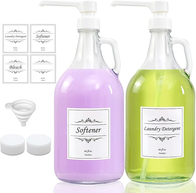 2 Pcs Glass Liquid Laundry Detergent Dispenser by YoenKtss