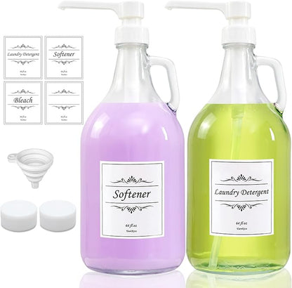 2 Pcs Glass Liquid Laundry Detergent Dispenser by YoenKtss