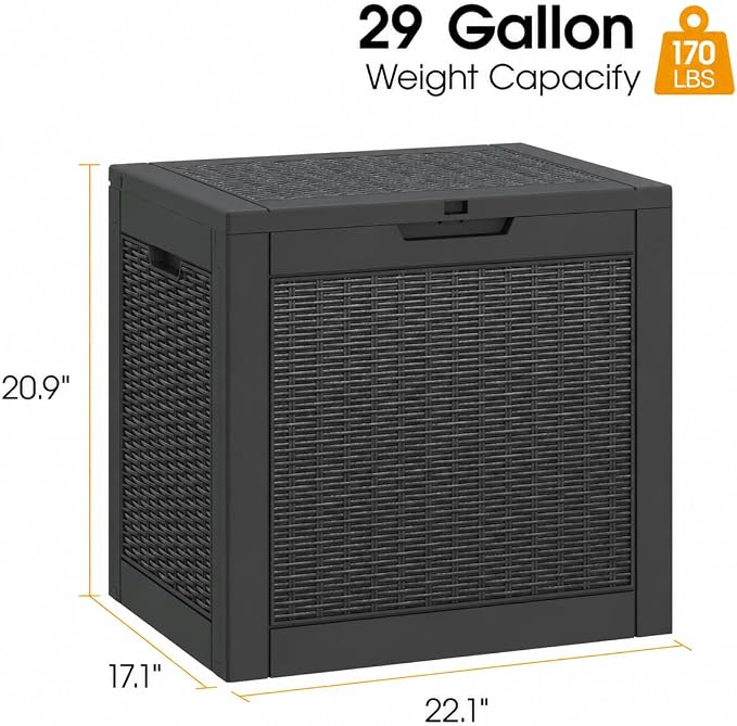 KAMABOKO 29 Gallon Outdoor Storage Box, Resin Deck Boxes Indoor and outdoor - Image 2