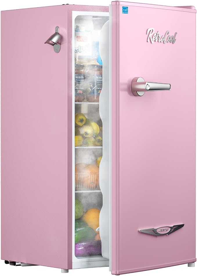 Upstreman 3.2 Cu.Ft Retro Mini Fridge by Upstreman