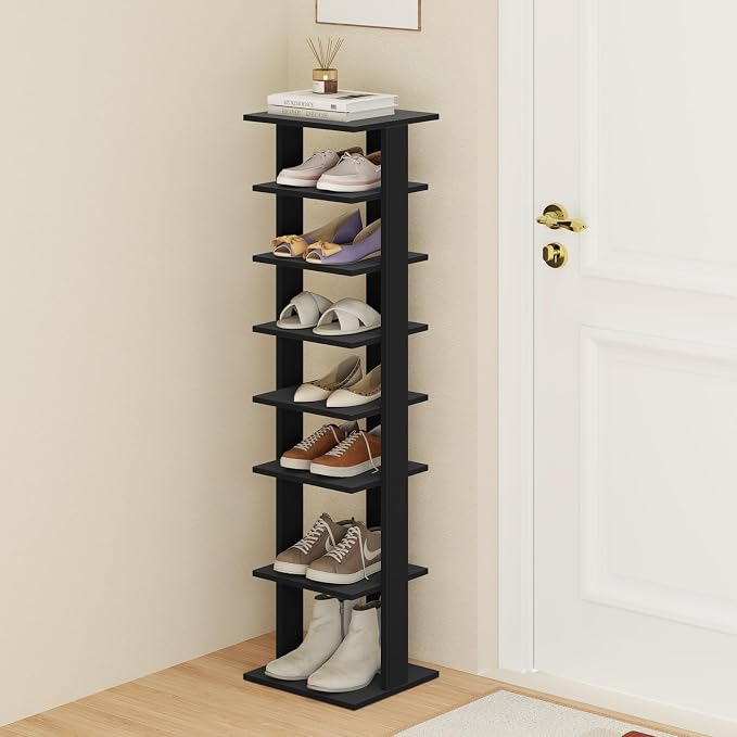 Tangkula 8-Tier Vertical Shoe Rack, Space-Saving Corner Shoe Organizer by TANGKULA