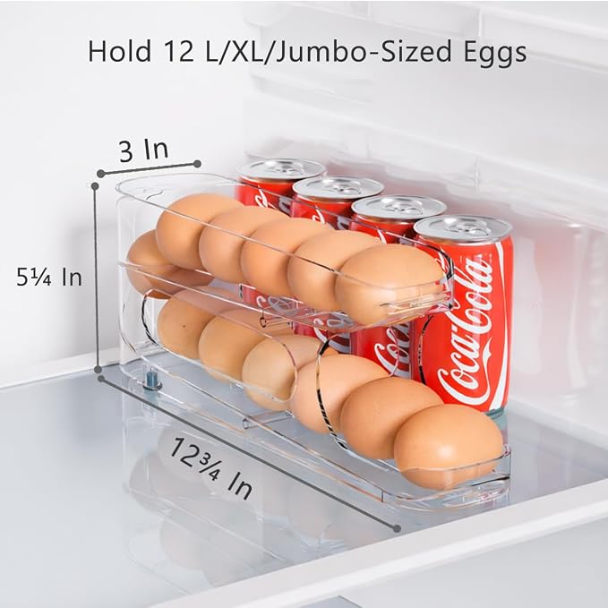 Sotfamily Egg Holder for Fridge, FIFO Egg Roller for Eggs 12 Count, Dispenser - Image 6