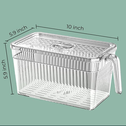 2 Pack Clear Refrigerator Organizers and Storage, Plastic Fridge Organizer Bins - Image 2