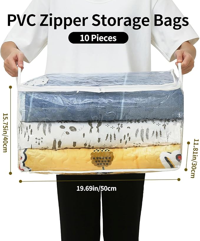 10 PCS Clear Zippered Storage Bags - Image 2