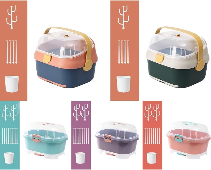 flexman Bottle Drying Rack Storage, Large Nursing Bottle Storage Box Organizer - Image 3