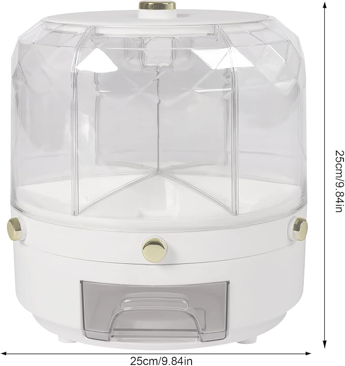 Cereal Dispenser Countertop 360° Rotating Grain Storage Container 13.2 Lbs Rice - Image 5