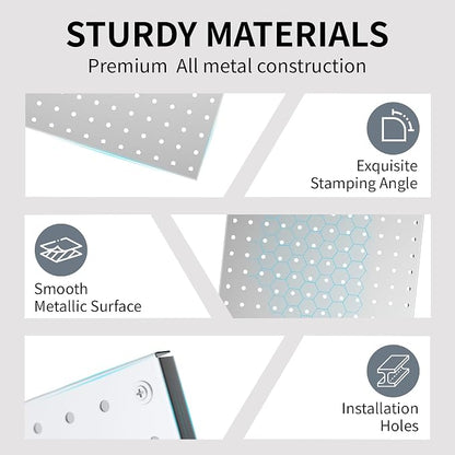 Pegboard Wall Organizer 4 PCS 24" x 12" Silvery Peg Board Metal Pegboard Panels - Image 5