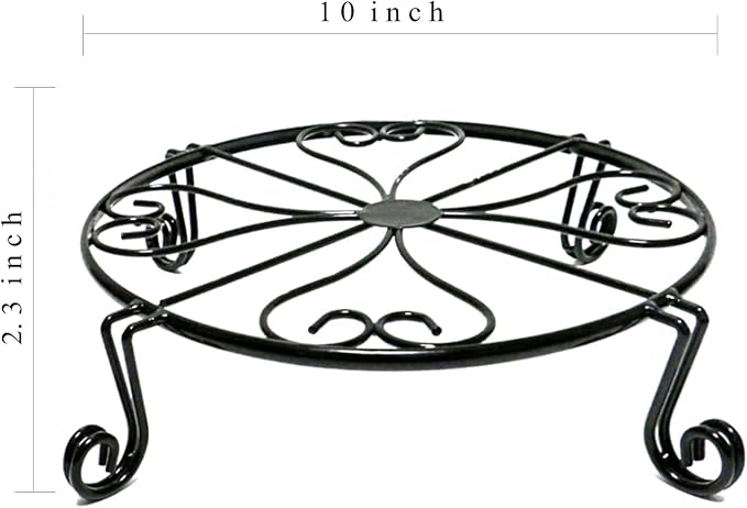 NSYOOMH 2 pack 10" Rustproof Black Metal Plant Stands Heavy Duty Plants Holder - Image 5