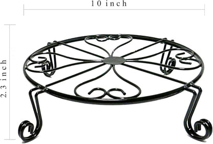 NSYOOMH 2 pack 10" Rustproof Black Metal Plant Stands Heavy Duty Plants Holder - Image 5