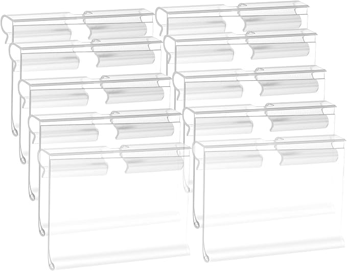 50 Pack Reusable Plastic Wire Shelf Label Holder, - Image 7
