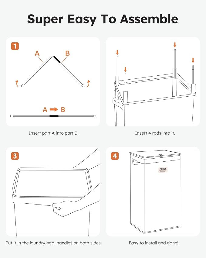 SOLEDI Laundry Hamper with Lid 100L Large & Tall Collapsible Laundry Basket - Image 6